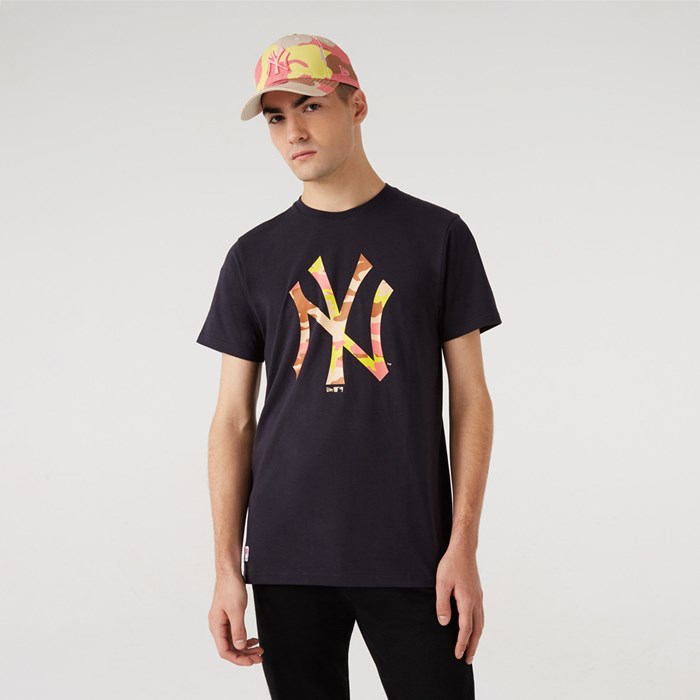 New York Yankees MLB Camo Logo Miesten T-paita Laivastonsininen - New Era Vaatteet Myynti FI-946271